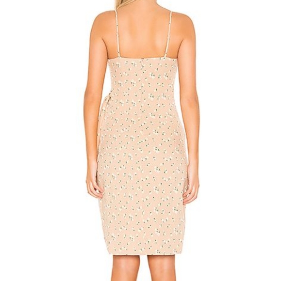 MAJORELLE NWT Womens Anna Floral Printed Wrap Dress in Tan Ditsy Size S - Picture 4 of 8